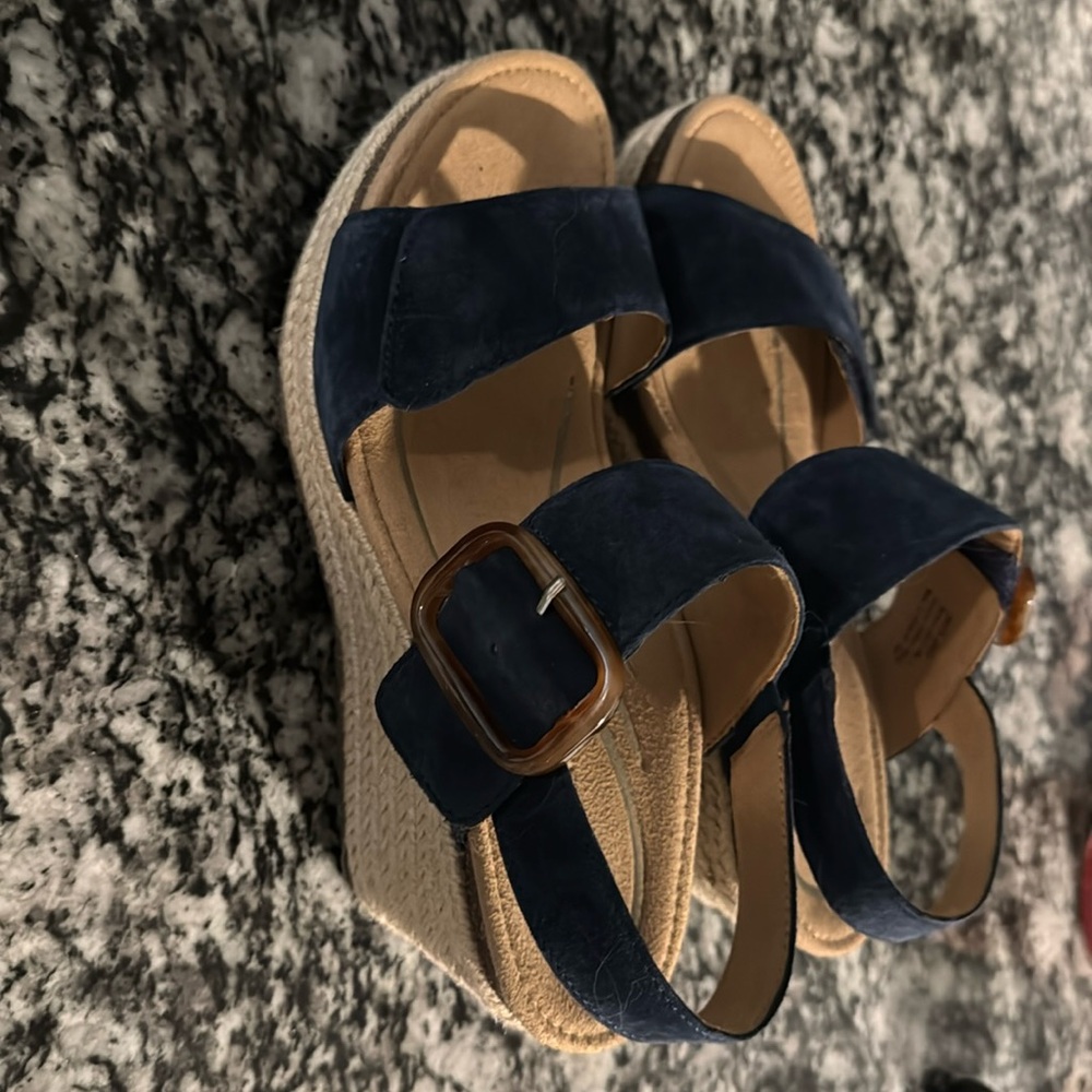 Aetrex - Ashley Arch Support Wedge Navy size 8.5 New No box